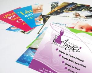 Impresión y diseño volantes publicitarios full color en papel propalcote